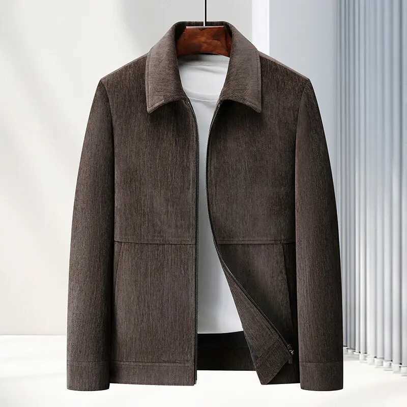 Spring Brand Business Jacket Men Casual Coats Zipper Simple MiddleAged Elderly Dad Clothes Office Outerwear Blazer Jackets Tops W251023