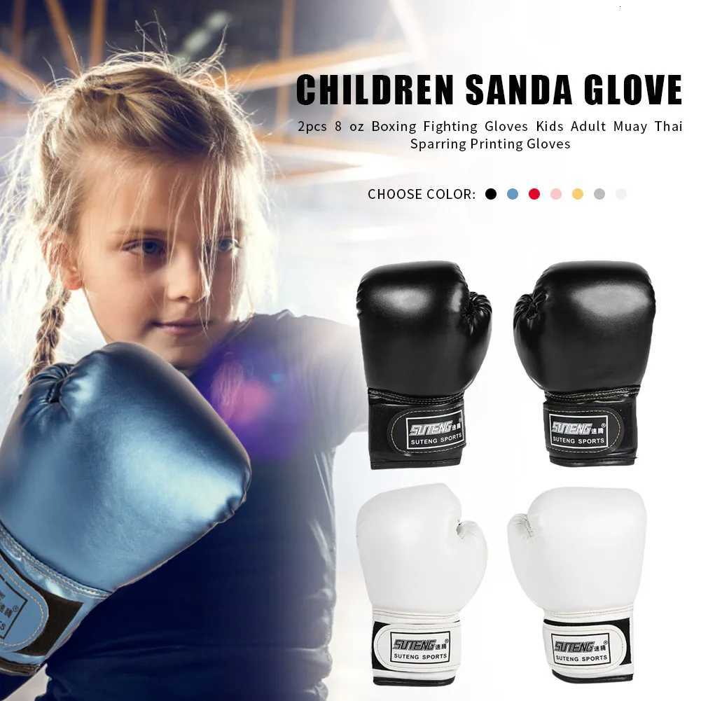 512YRS Professional Boxing Training Sparring Gloves PU Leather Kids Breathable Muay Thai Punching Karate Training Gloves Y251023