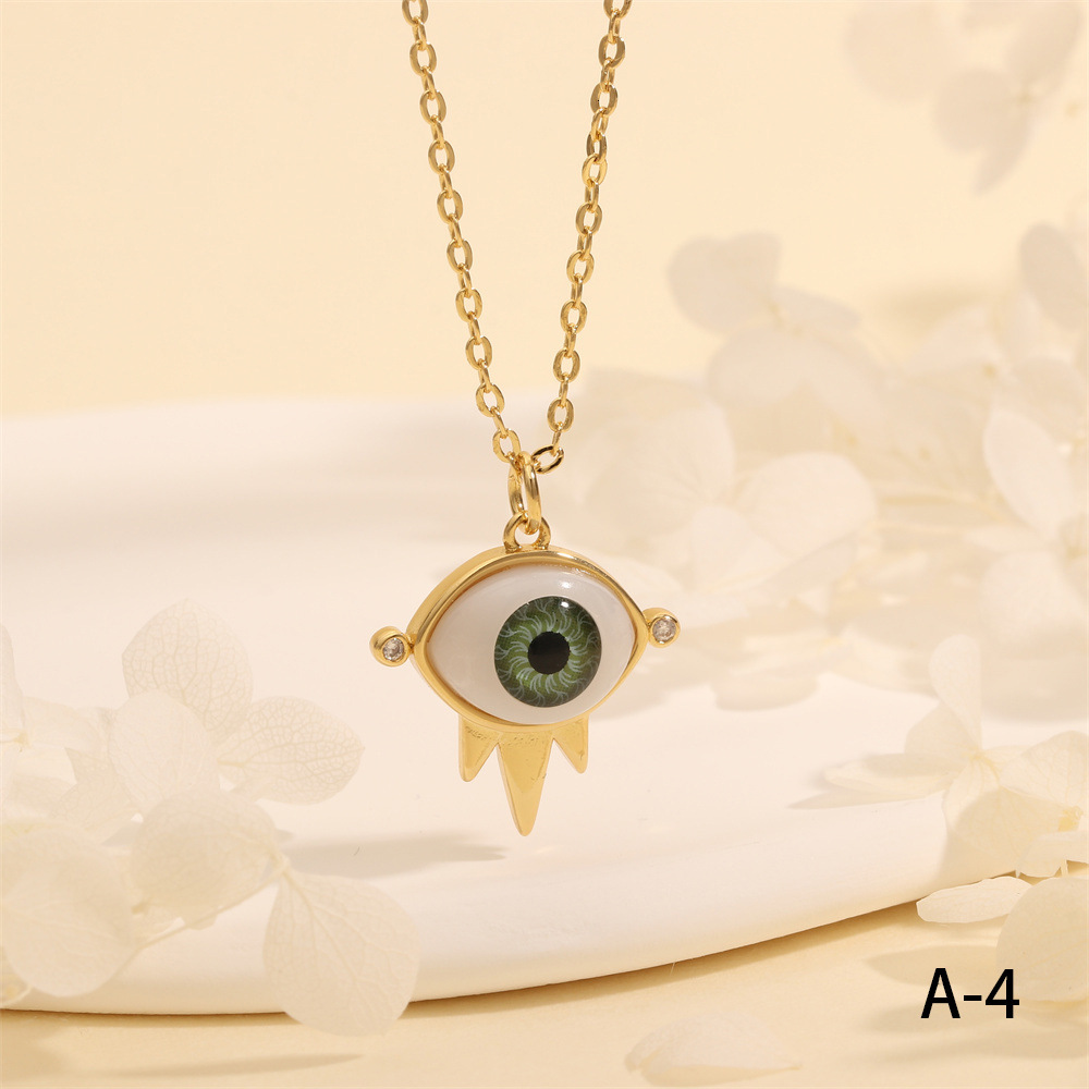 Gold necklace Devil's Eye Pendant Necklace Copper Plated 18K Gold Blue Eye Niche Collarbone Chain designer necklace for women free shipping