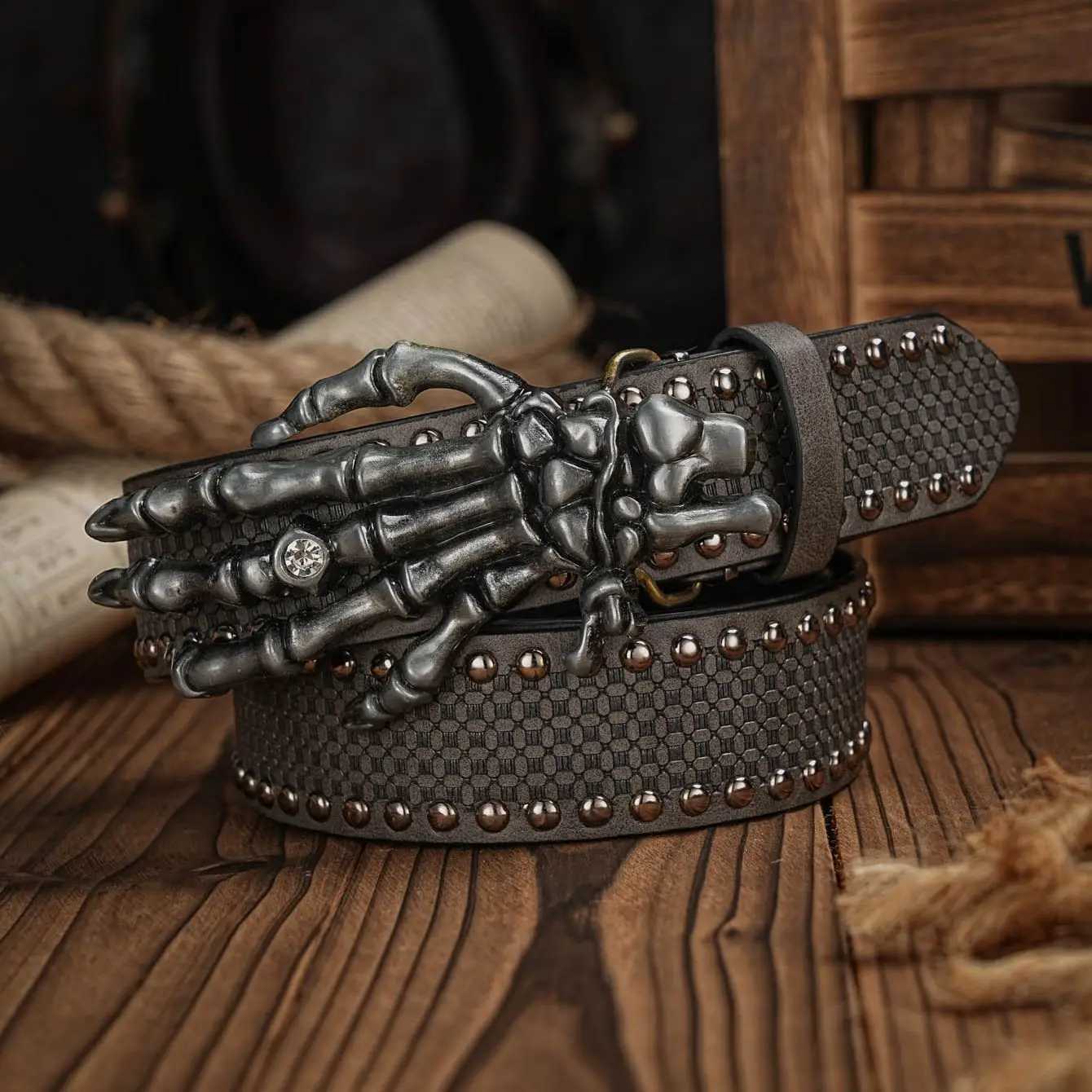Western Cowboy PU Leather Belt Men Waist Strap Bull Decoration Floral Engraved for JeansXJ251023