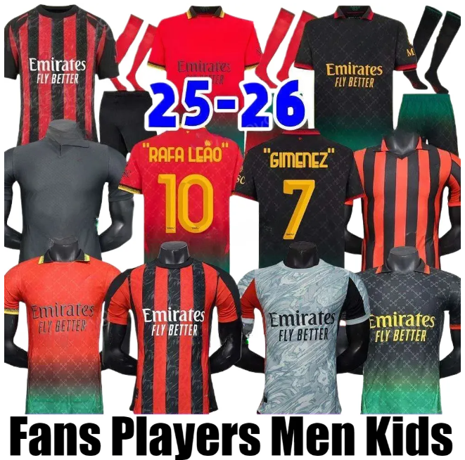 ac milanjersey 25 26 Football Shirt Modric Rafael Leao Maignan Luka Jovic Kyle Walker Fikayo Tomori Christian Pulisic Soccer Jerseys kids RAFA LEAO ac milian jersey