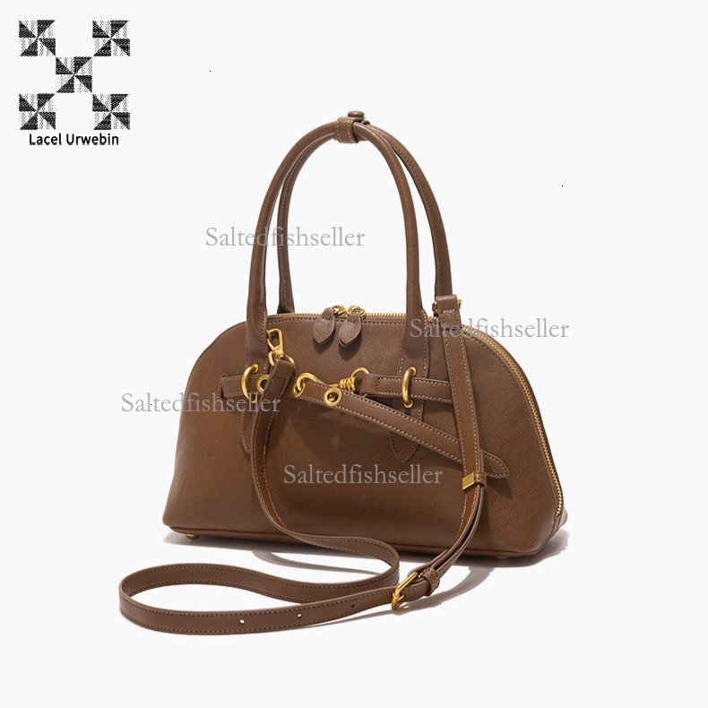 Lacel Urwebin Autumn New Minimalist Women's Handbag Designer Luxurious Fashion Versatile Shell Bag Large Capacity Splicing Solid Color Shoulder C