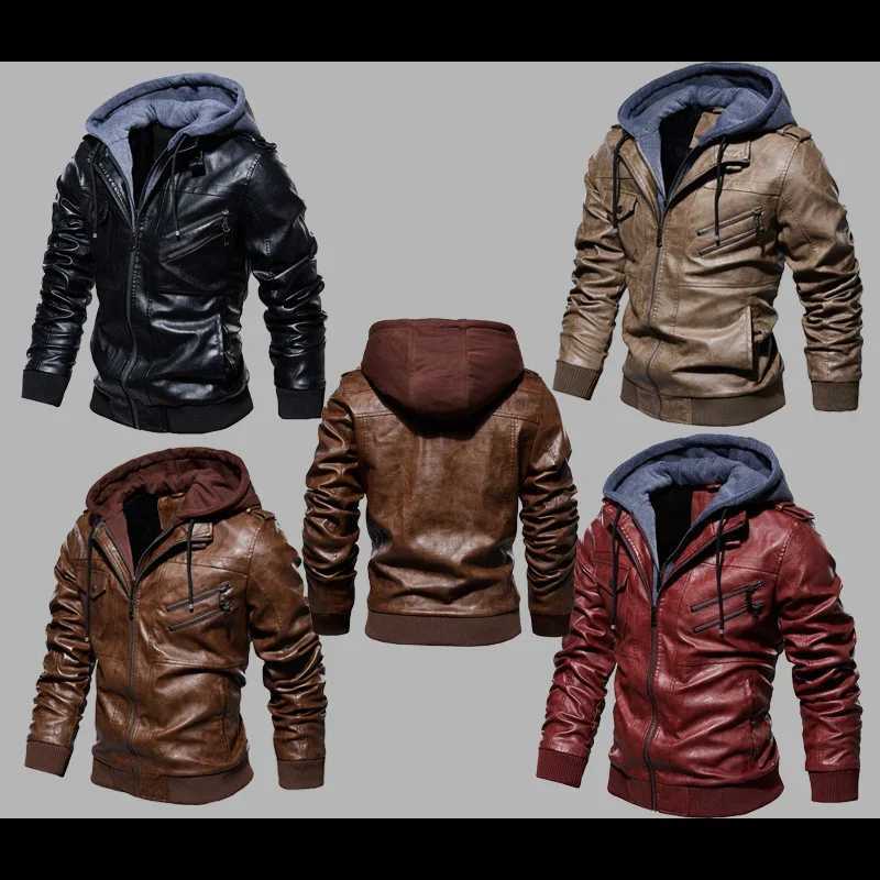 New Mens Leather Jackets Autumn Casual Faux Jacket Biker Leather Coats Male Brand EU Clothing Motorcycle Slim Leather Jacket W251023