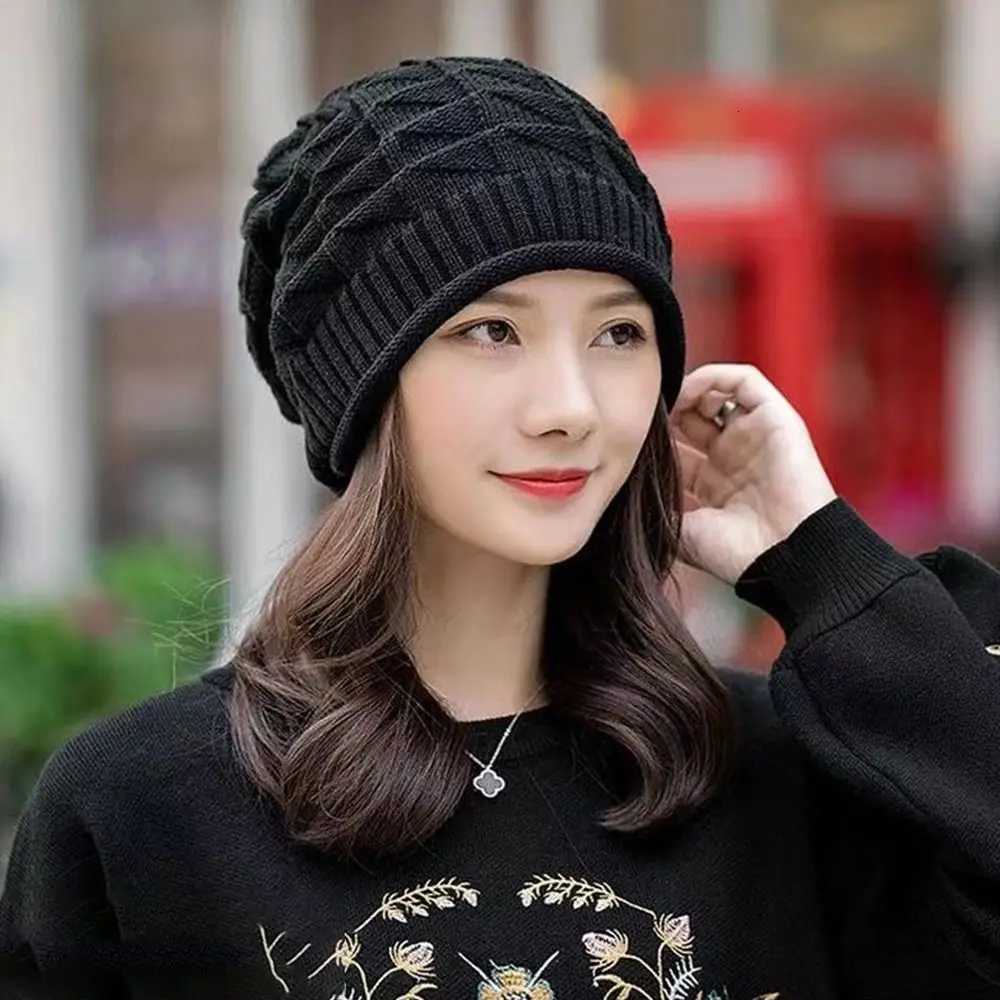 Women Men Baggy Knitted Hat Beanie Hats Oversized Winter Hat Casual Ski Cap Skullcap Solid Color Thickened Wool Warm CapXJ251023