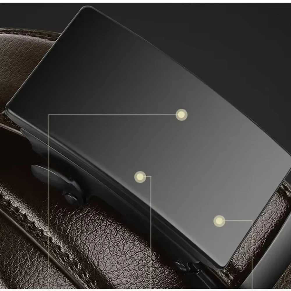 Automatic Buckle Belt for Men Famous Brand Business Belt Men PU Leather Waist Straps Black Male Jeans Belts for MenXJ251023