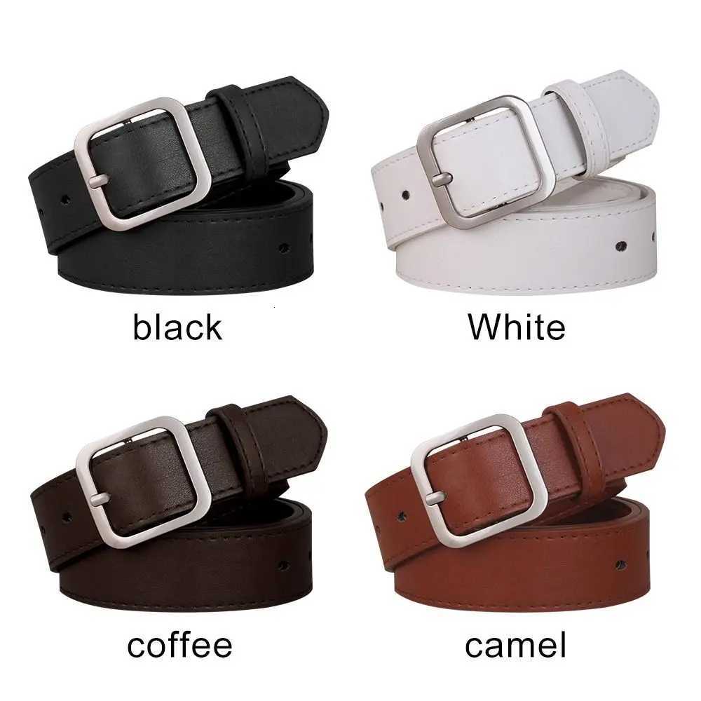 PU Leather Belt For Women Square Buckle Pin Buckle Jeans Black Belt Chic Luxury Brand Fancy Vintage Strap Female WaistbandXJ251023