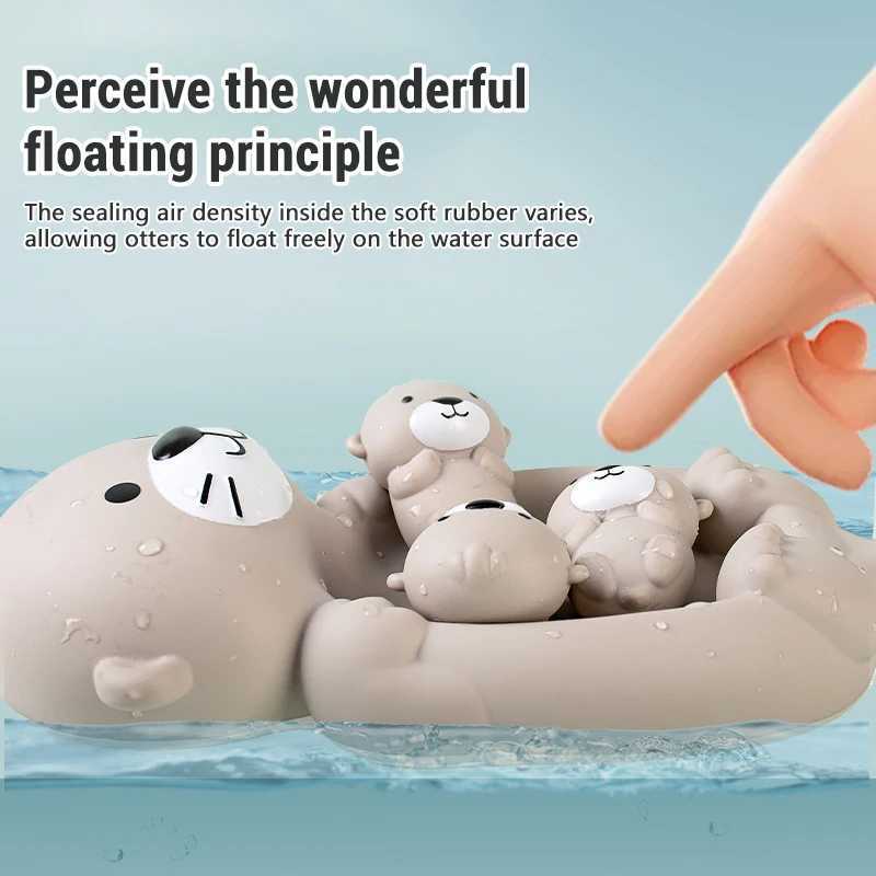 4PCS Children Otter Bath Toys Floating Boat Water Play Swimming Pool Interaction Toy Baby Floating Animal Otter Bath Toy Gifts J251023