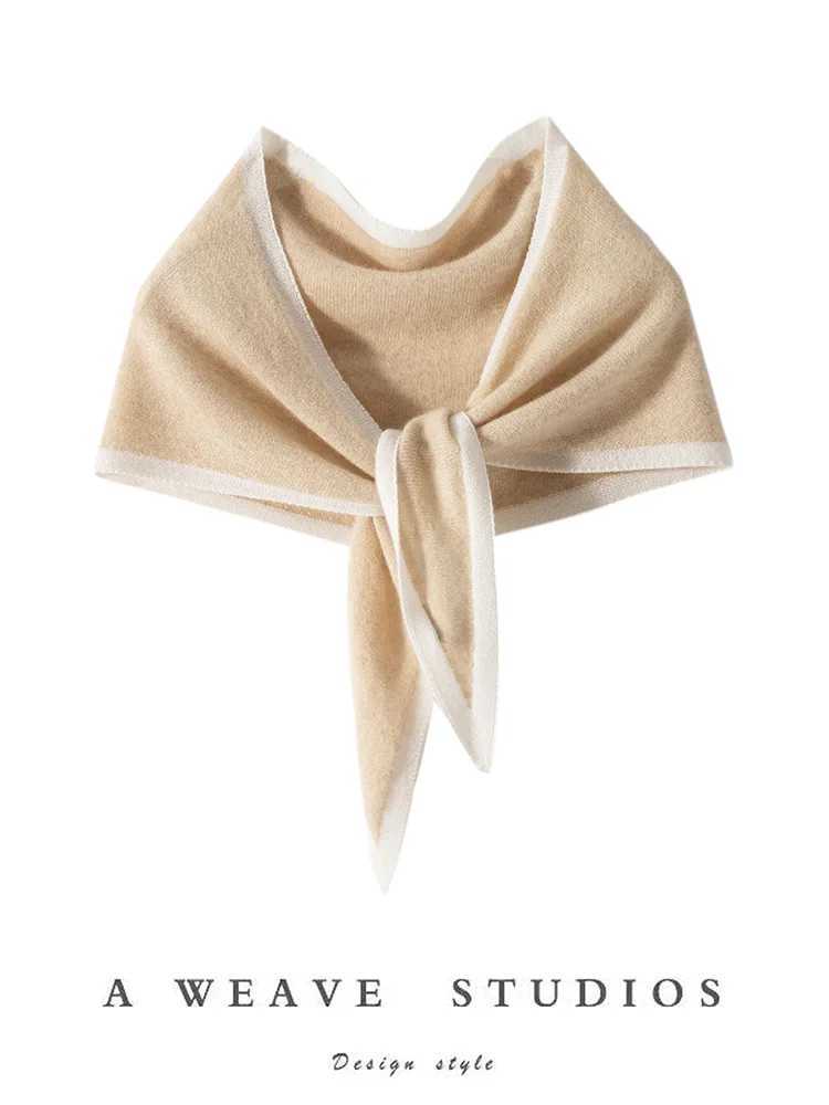 ADDONEE Women 100 Cashmere Scarf Autumn Winter Triangle Scarf Office Lady Luxury Grace Simple Style Cashmere Knitwear Shawls J251113