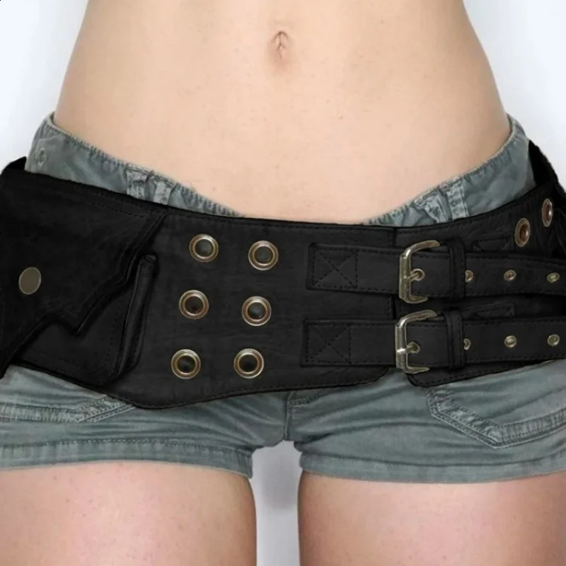 Belt Y2K Vintage Big Pockets Pu Leather Belt Y2K Safari Style Women Outdoor Fashion Skirts Jeans Trouser Decorative Waistband 251013