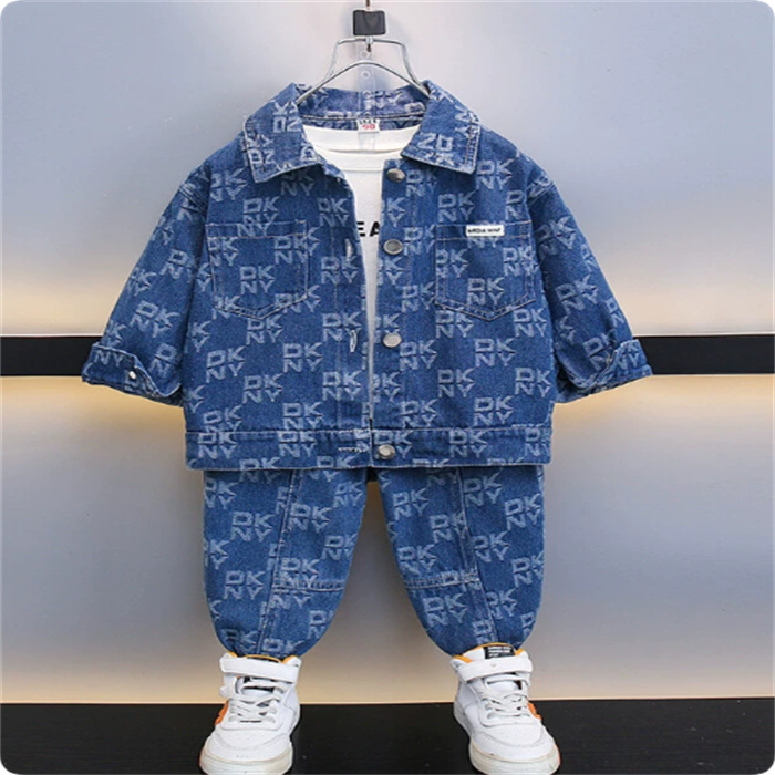Kids Clothing Sets Designer Girl Boy Long Sleeve Coat Jacket + Casual Pants 2Pcs Suit Toddler Baby Outfit Cowboy Children Clothes Tracksuits