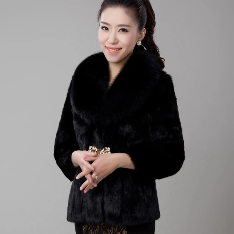 Short Fur Coat Women Jacket 2024 Autumn Winter Rabbit Hair Korean Loose Thin Large Collar 251018