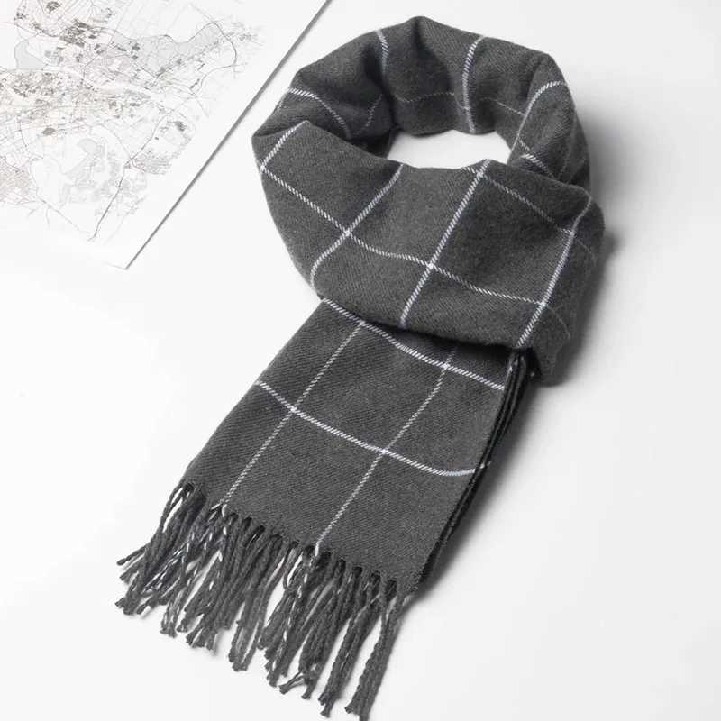 2023 New Winter Men Scarf Keep Warm Cashmere Scarves Casual Brand Designer Neckerchief Tassel Business Shawl Wrap J251113