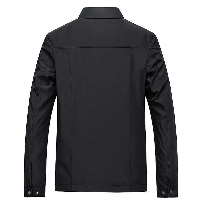 Autumn Mens Jacket Casual Fashion Middleaged And Elderly Solid Color Lapel Coat Loose And Breathable Business Mens Clothing W251023