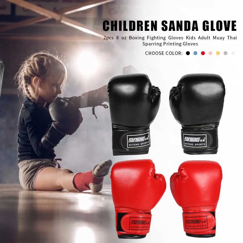 512YRS Professional Boxing Training Sparring Gloves PU Leather Kids Breathable Muay Thai Punching Karate Training Gloves Y251023