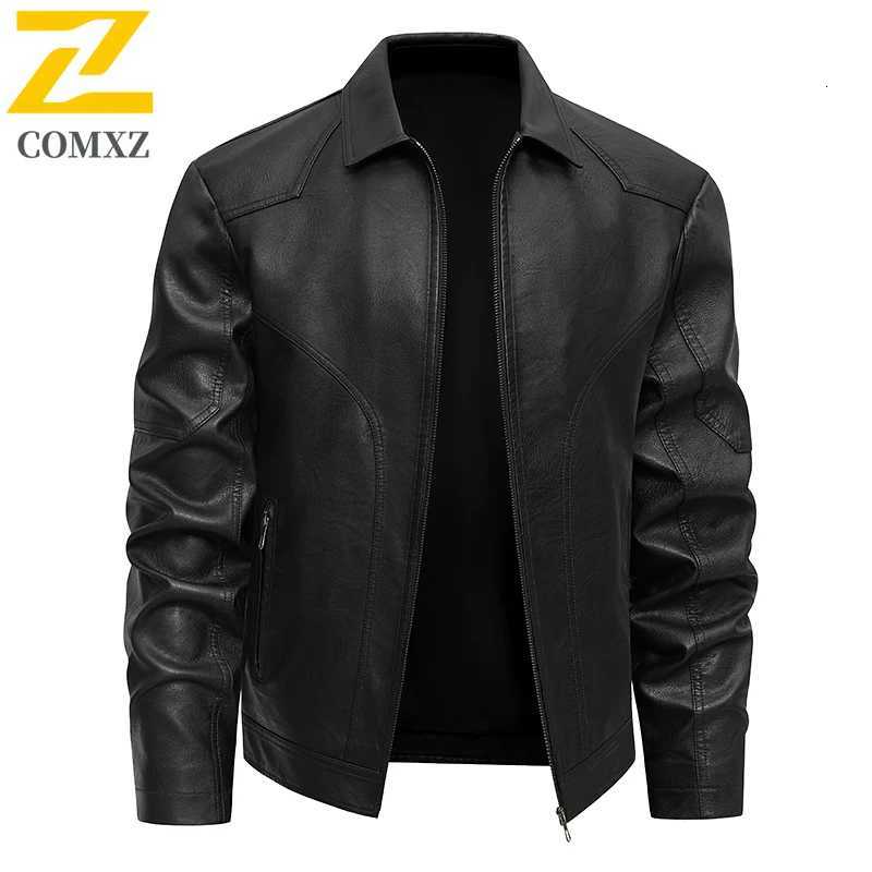 2025 High Fashion Faux Leather Jacket Man Motocross Windproof PU Leather Coat chaqueta Urban Retro Motorcycle Coat Mens Clothing W251023