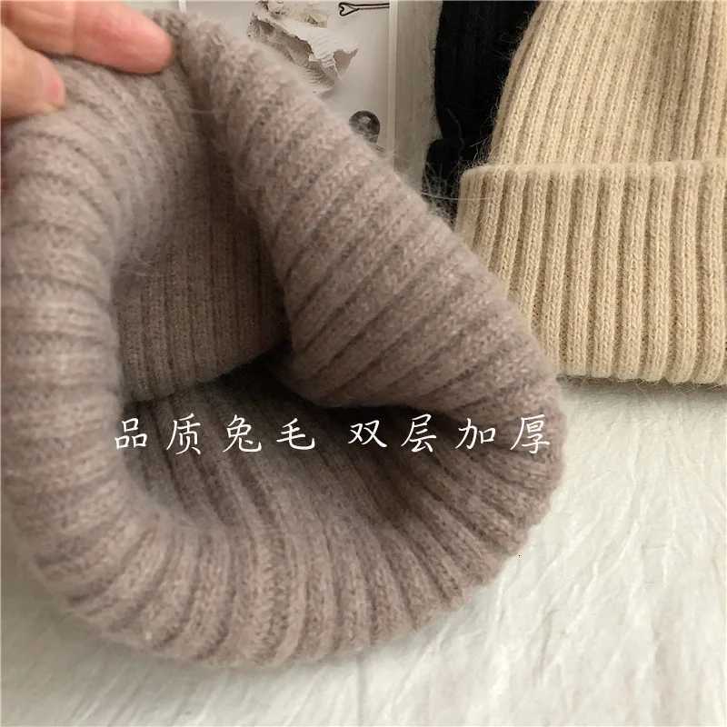 Winter De Brimss Casual Hat Warm Rabbit Fur Knit Hat wens doublayer Thick Wool Hat Casual Hat Toe Cold Hat 4m868W251023