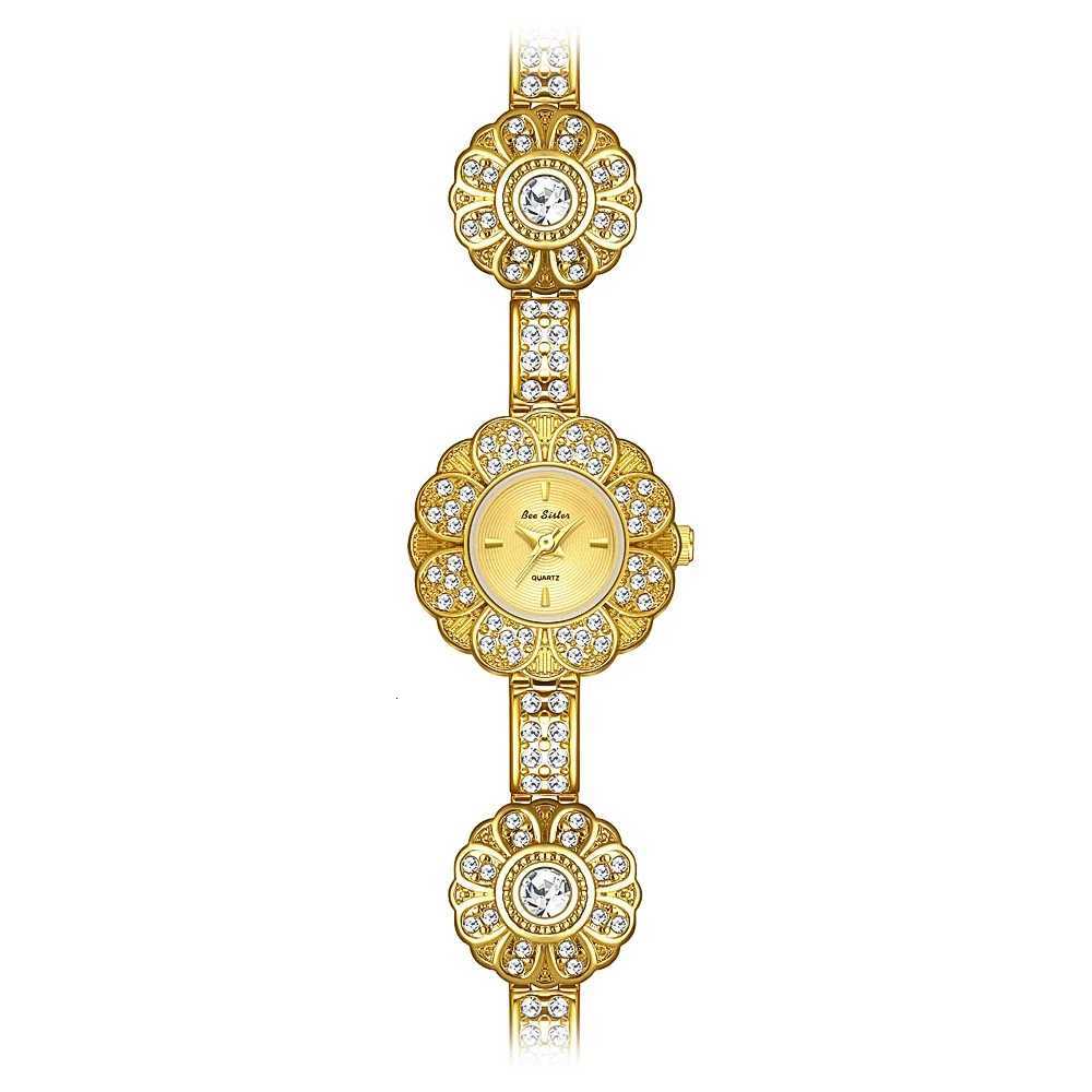 BS Exquisite Flower Bracelet Watch Woman Vintage Classic Retro Quartz Womens Wristwatch Light Luxury Elegant GiftL251023