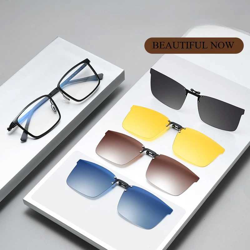 Magnetic sleeve glasses mens myopia sunglasses ultralight TR aluminum magnesium frame antiultraviolet polarized lightW251023