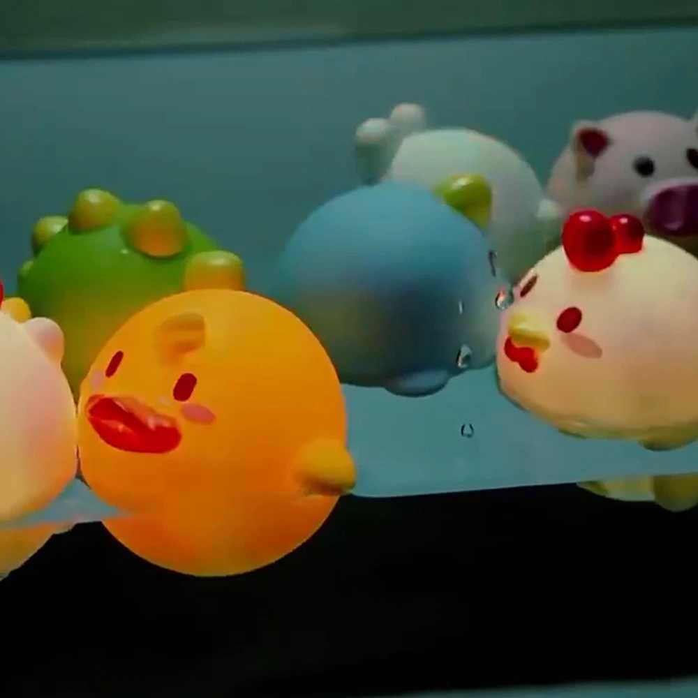 Baby Cute Animals Bath Toy LED Light Up Toys Swimming Water Soft Rubber Float Induction Luminous Duck for Kids Play Funny Gifts J251023