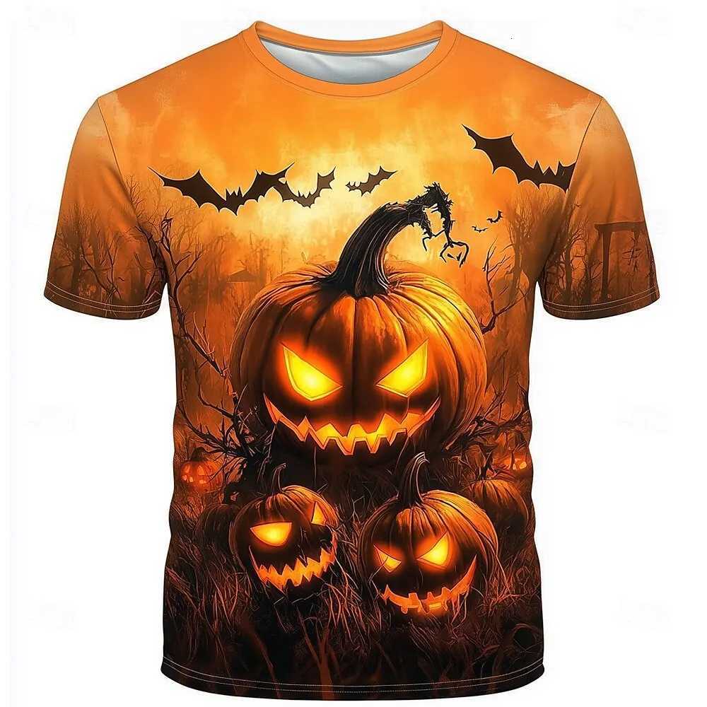 Pumpkin Graphic 3D Print Mens Womens TShirt Halloween Theme Family Party Short Sleeve Tees Oversize Round Neck Unisex ClothesXJ251023