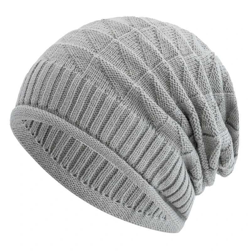 Hot Sa Long Size Winter Hat Casual Street Autumn Daily Beanies For Men Wen Solid BonnetW251023