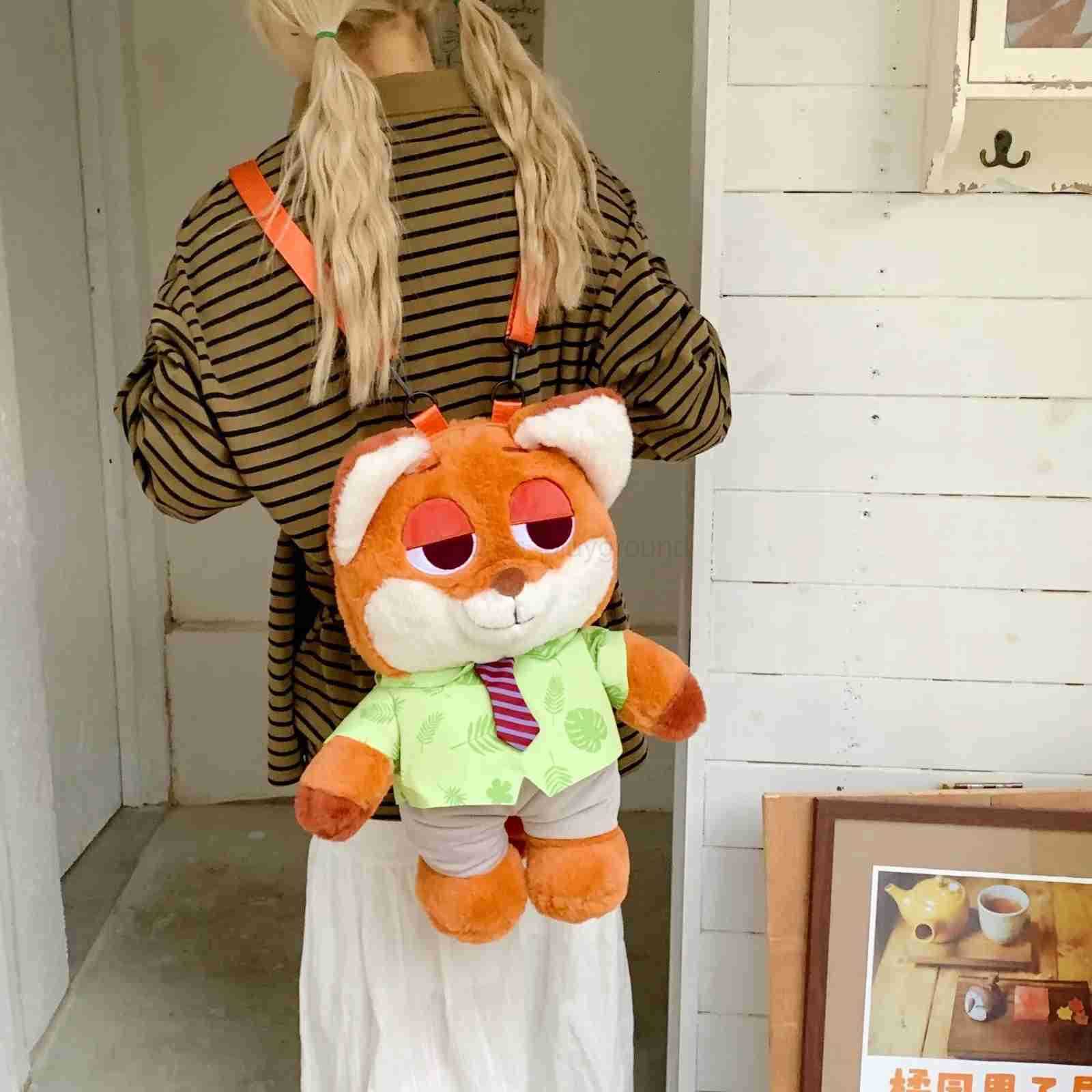 Disney Cartoon Zootopia Judy Hopps Nick Wide Kawaii Doll Backpack Personalized Cartoon Large Capacity Backpack Creative Birthday Gift H251023