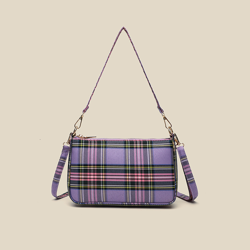 Luxury Brand Designer Bag Handmade Red Plaid Baguette Bag For Women Same Style 2025 New Versatile Shoulder Underarm Handbag