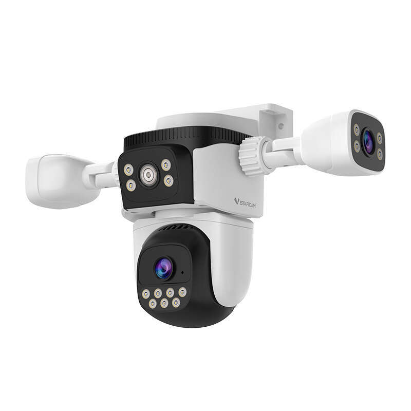 Multi-View Three-Screen Monitor 360-Degree Surveillance Camera Outdoor