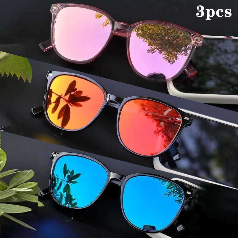 1PCS2PCS3PCS Round Womens Polarized Sunglasses Stylish PC Frame PinkBlueLeopardUV400 Lenses Travel Driving HikingW251023
