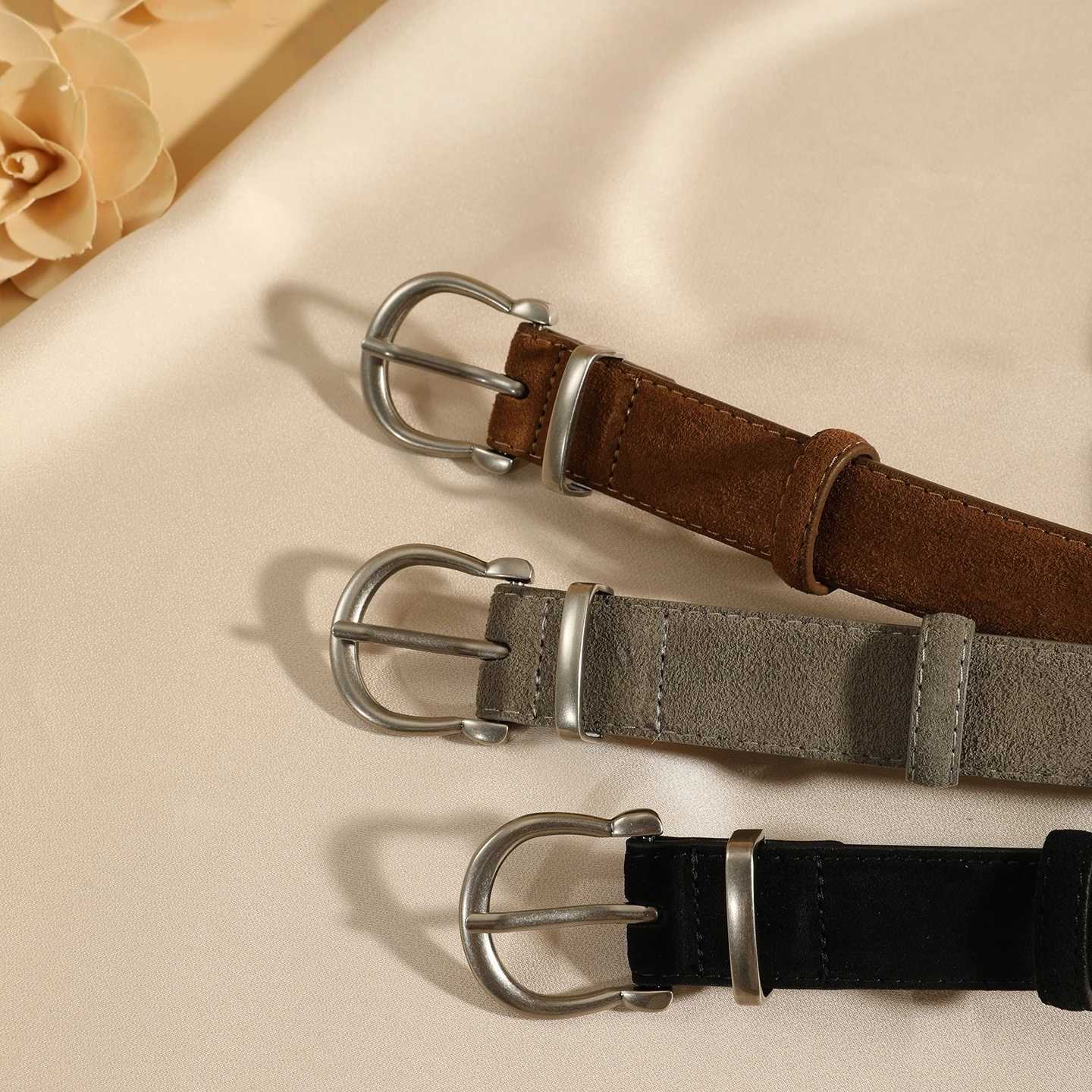 Fashion Suede Leather Belt for Women Adjustable Stylish Belts with Vintage Alloy Buckle Waistband for Jeans and DressXJ251023