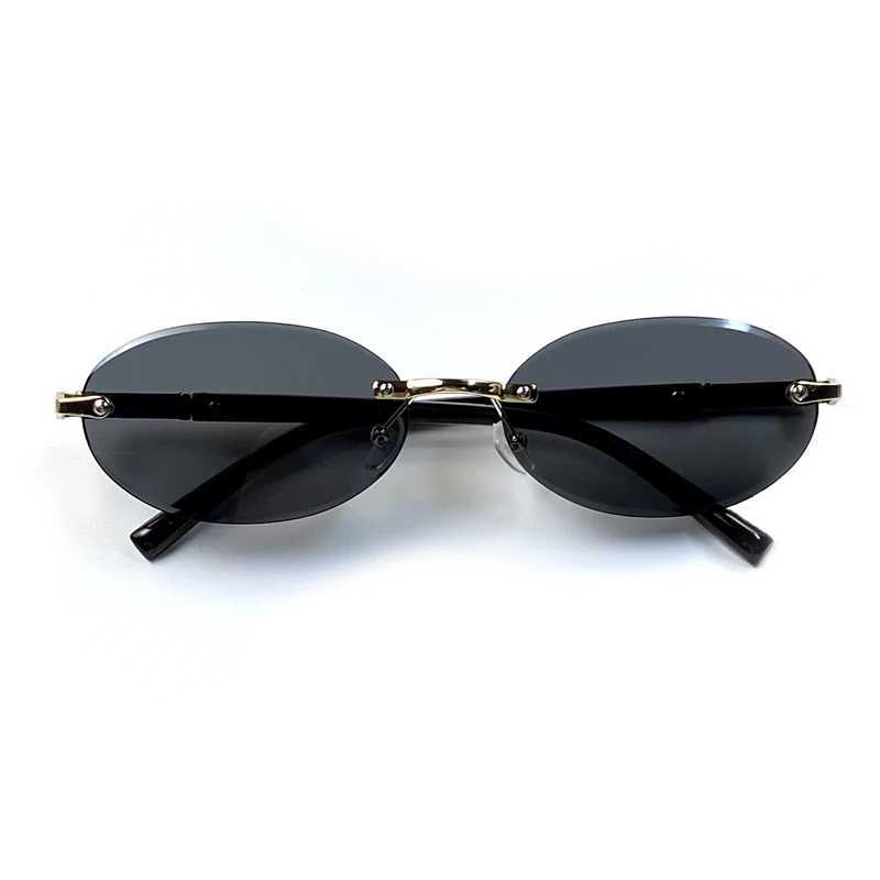 Rimless Sunglasses Oval Fashion Popular Female Male Sunglasses Round Sunglasses Female Male Summer Travel GlassesW251023