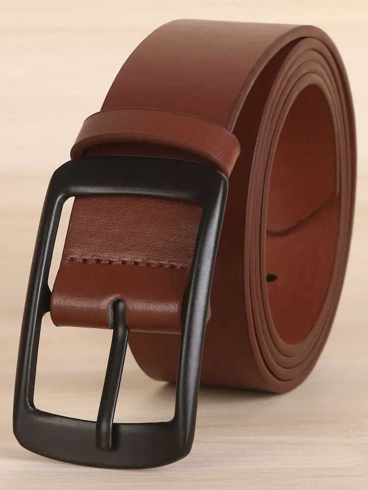 Fashion Classic Pu Leather Belt with Prong Buckle Dress Belt for MenXJ251023