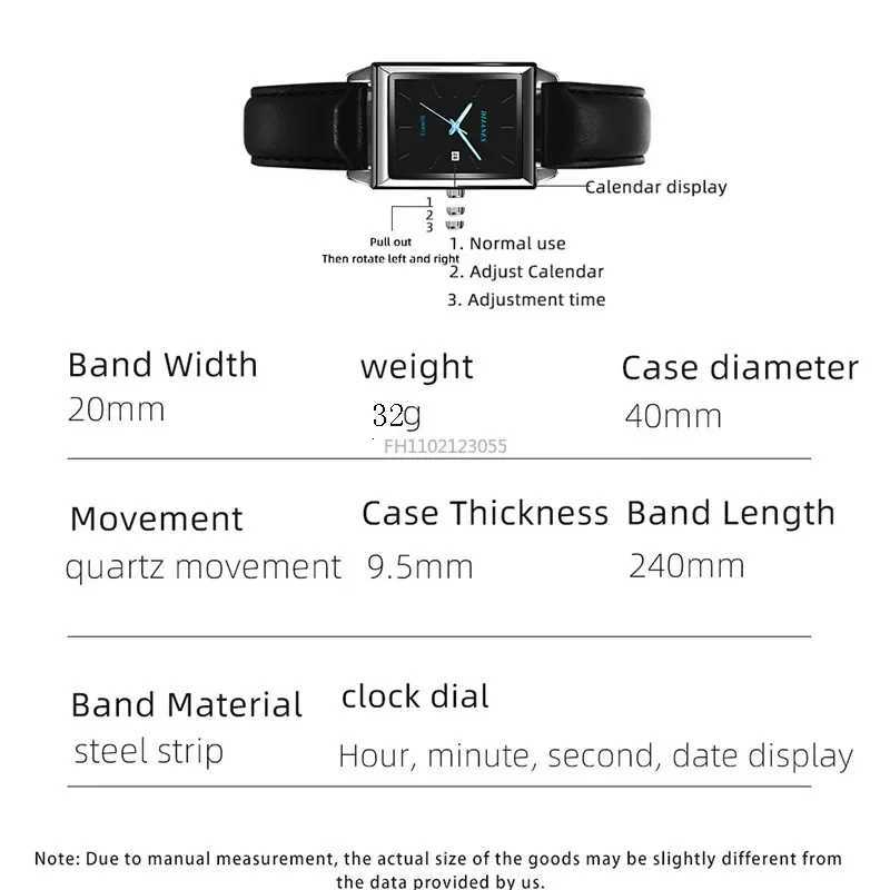 Brand Luxury Watches for Men Fashion Quartz Wristwatch Square Gold Man Business Clock Mens Calendar Watches Relogio MasculinoL251023