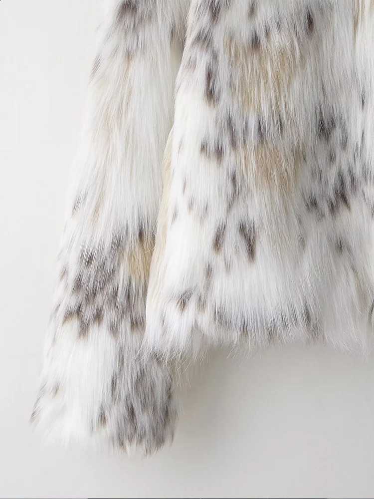 European style womens fashion versatile temperament simple artificial fur effect zipper long sleeve jacket 251022