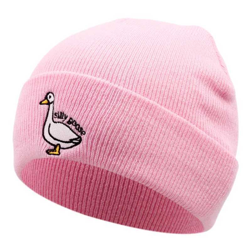Cute Duck broidered Knitted Hat Warm for Men and Wen in Autumn and Winter Outdoor Adt Knitted Hat with Knitted YarnW251023