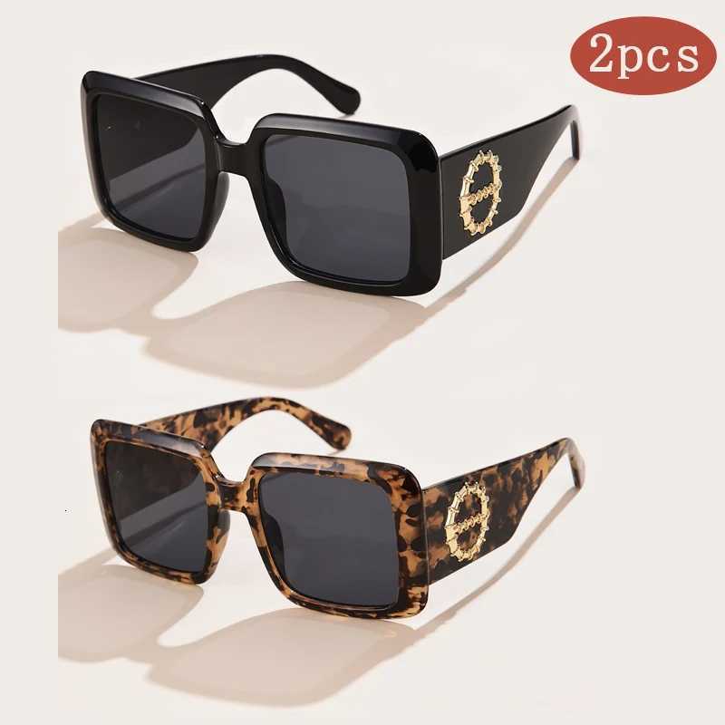 2pcs Brand Square Sunglasses For Women Men Brand Design Luxury Sun Glasses Classic Vintage Female Shades Eyewear UV400W251023