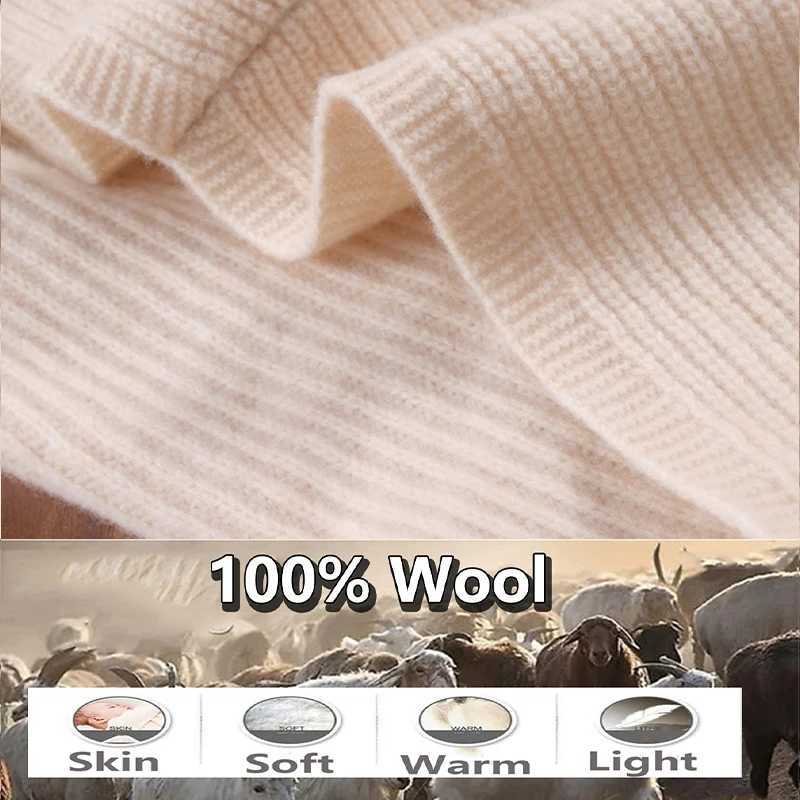 100Wool Knitted Scarf Shawl For Women Winter Soft Warm Fashion Hooded Fake Collar Solid Multifunctional Neck Warmer Scarves J251113