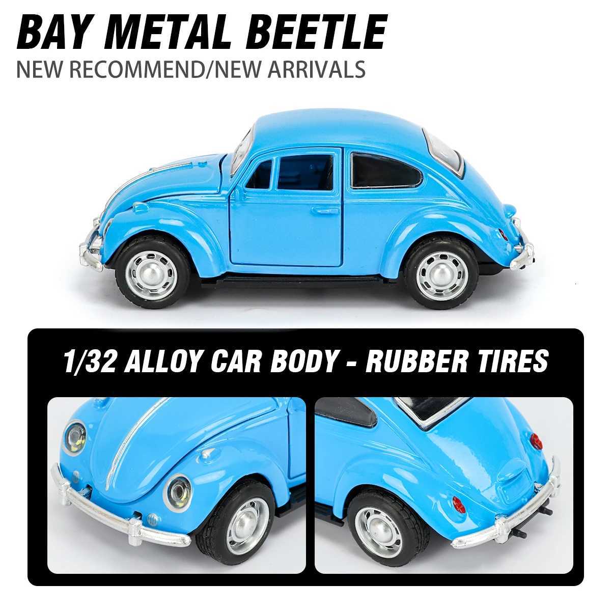 132 Retro Alloy Classic Car Model Light and Sound Pull Back Diecast Toys Vehicle Simulation car model Decor For Kids BoysT251023