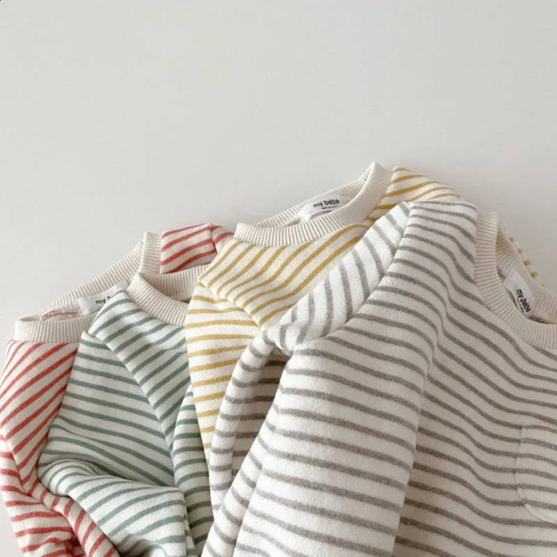 Spring Baby Striped Romper Boys Girls Simple Striped Casual Jumpsuit born Cotton Infant Toddler Clothes 024M 251023