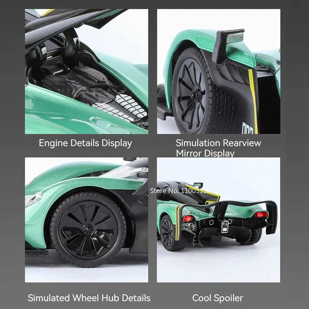 124 Valkyrie Eldorado Alloy Toys Models Cars Diecast Wheel Pull Back Steering Miniature Supercar Vehicles Childrens Day GiftsT251023