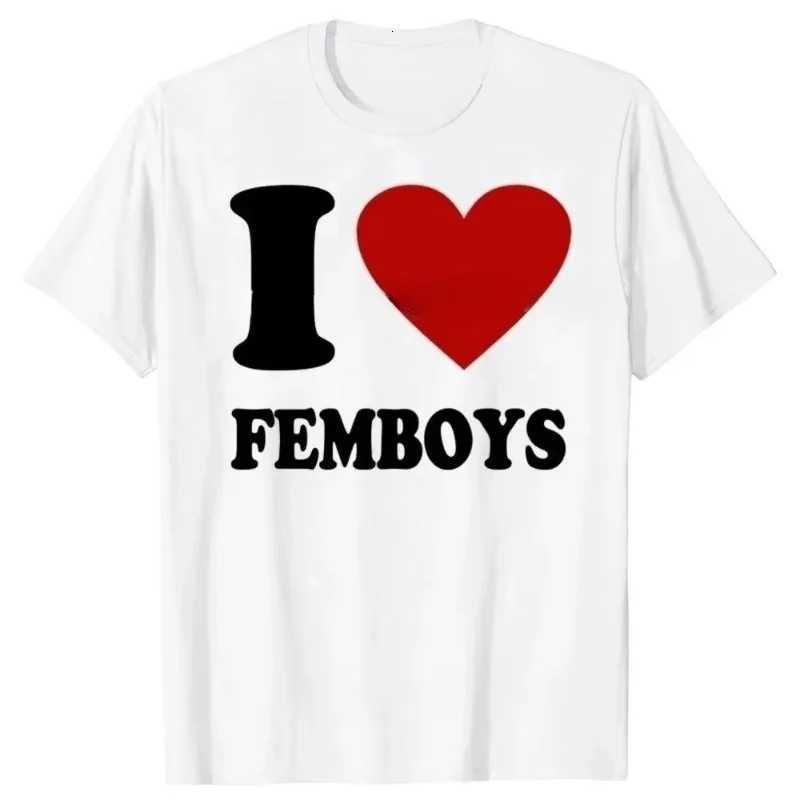 Funny I Love Femboys Printed Tshirts Graphic Tshirts High Quality Men Short Sleeved Tshirts Mens Sportswear Mens TopsXJ251023