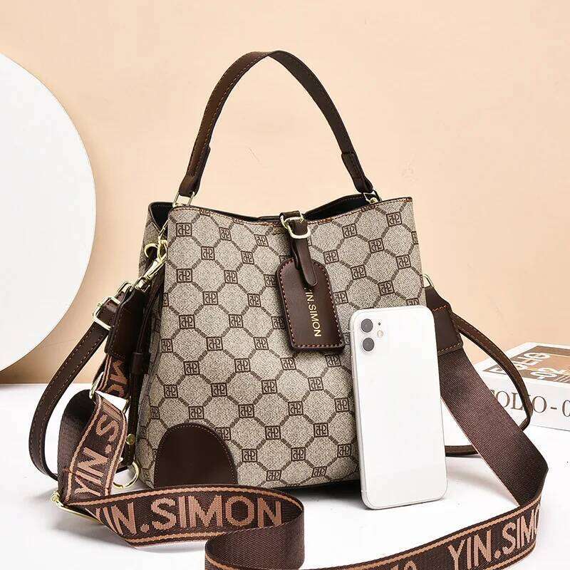 Fashion Print Bag High Quality Shoulder Crossbody Female Women Handbag Purses Trend Designer Retro Bucket Bags