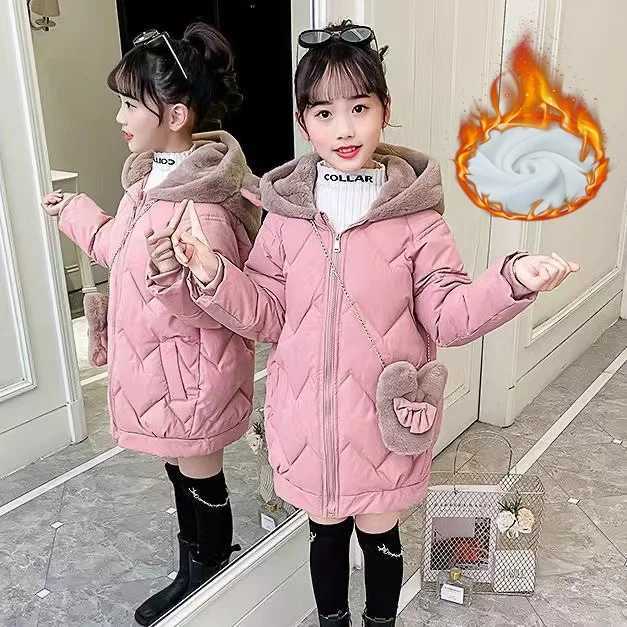 Girls Thick Cotton Clothes Jackets Winter Children FleeceLined Warm Coats Kids Padded Hooded Parka Outerwear Fashion Snowsuit Y251023