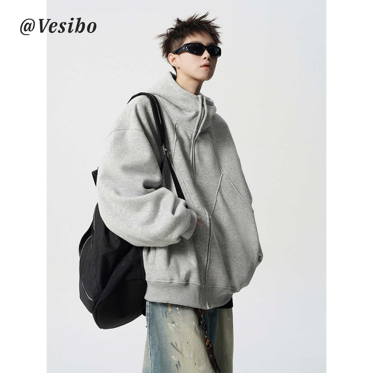 Heavyweight Deconstructed Designer Hoodie Jacket Tracksuit Men Polo Veste Coat Hoodie For Men Winter Trendy Brand Design Patchwork Sweatshirt High
