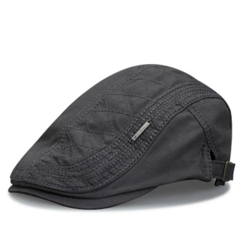 Men Beret Fashion Solid Color Flat Cap Summer Visor For Male Vintage Cotton Casquette Berets Adjustable sboy Hat 251021