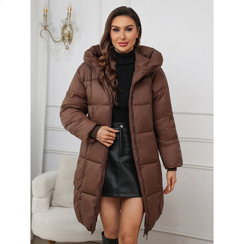 Women Long Coat Autumn Winter Parkas Female Thick Down Cotton Femme Casual Short Warm Outerwear Ladies Top 251021