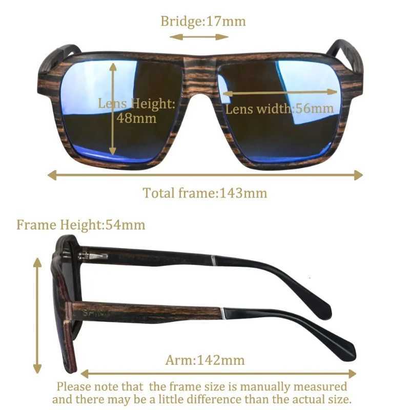 SHINU Brand Mens Glasses Polarized Lenses Sunglasses Men Wood Luxury Designer Wooden Eyewear Fashion Sun Glasses for MenW251023