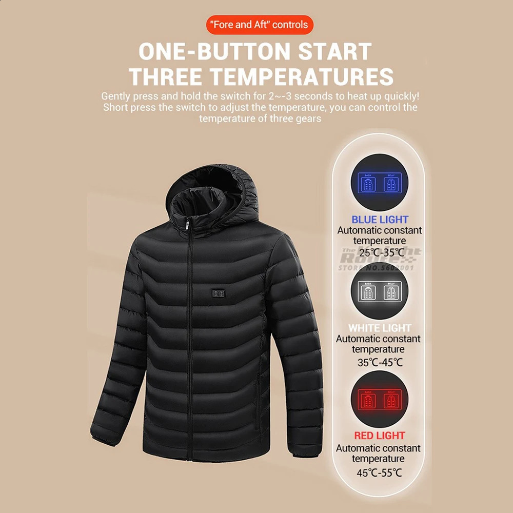 21 Areas Heated Jacket Winter Mens Womens Motorcycle USB Electric Heating Vest Moto Thermal Clothing Coat 251023