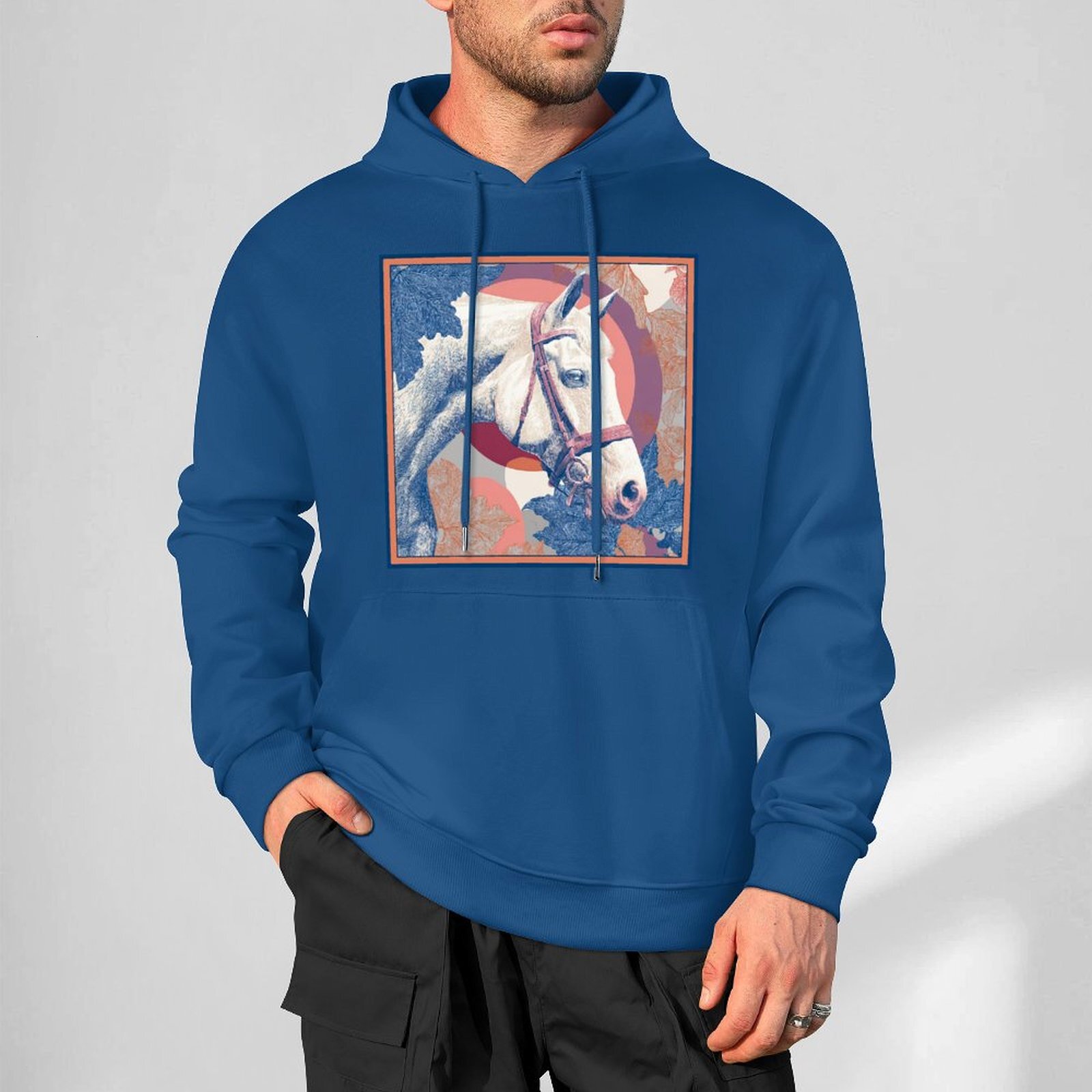 H Designer Fall Winter Hoodie Luxury Horse Print Design Unisex Long Sleeve Streetwear Hip Hop Oversized Fit Hoodie Men's Fashion Apparel H27
