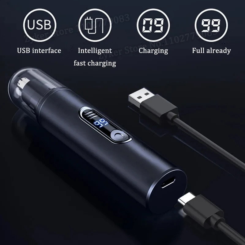 Portable Mini Nose Hair Trimmer Digital Display Painless Clipper Ears Hair Eyebrow Waterproof Nose Hair Trimmer For Men Women 251023